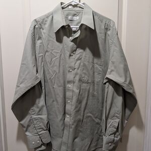 Pierre Cardin Sage Green Casual Button-Down Shirt